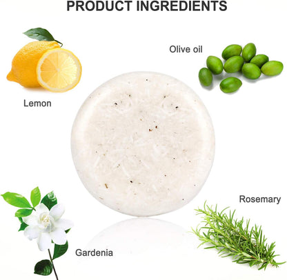 2PCS Hair Shampoo Bar, Jabón Para El Cabello (Rosemary + Limón) Varias Fragancias Plant Essence Shampoo Para Cabello Seco Y Dañado - 3.88 Oz