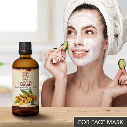Argan Aceite 100Ml - Argania Spinosa Kernel - Marruecos - 100% Puro Y Natural - Cuidado Para Сabello - Pelo - Piel - Rostro - Cuerpo - Argan Oil 100Ml