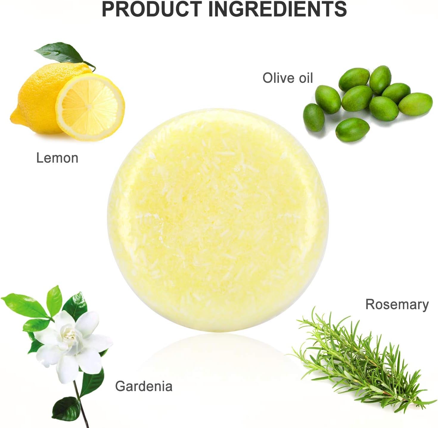 2PCS Hair Shampoo Bar, Jabón Para El Cabello (Rosemary + Limón) Varias Fragancias Plant Essence Shampoo Para Cabello Seco Y Dañado - 3.88 Oz
