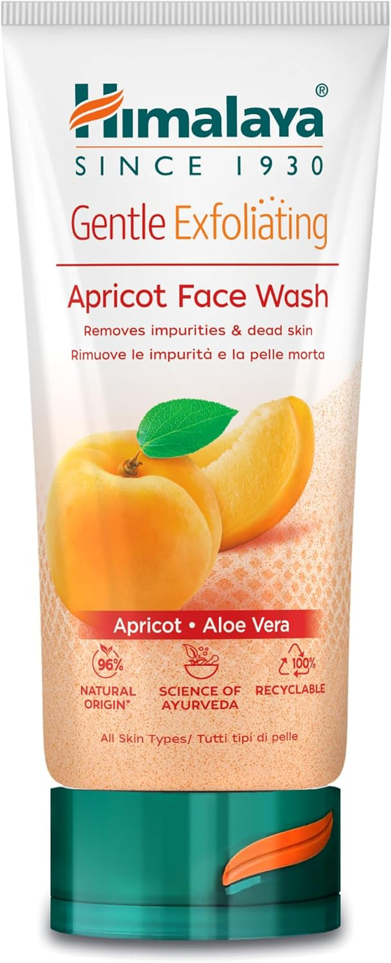Himalaya Gentle Exfoliating Daily Face Wash with Herbal Actives Apricot, Neem, and Lemon | Cleanses Skin Effectively, Moisturizes, Exfoliates Gently, Suitable for All Skin Types -150Ml