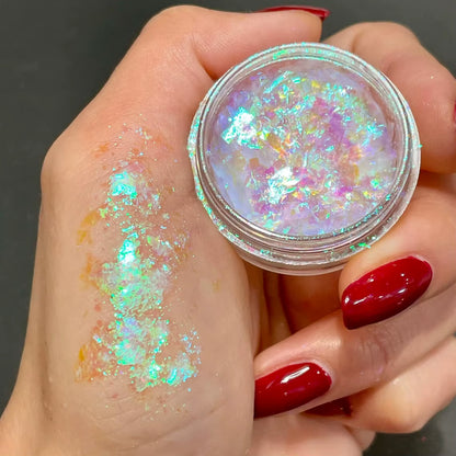 Sparkly Chameleon Nail Opal Flakes Magic Mirror Aurora Thick Nail Sequins Pigment Eye Shadow Colorshift Mermaid Nail Chrome Dust