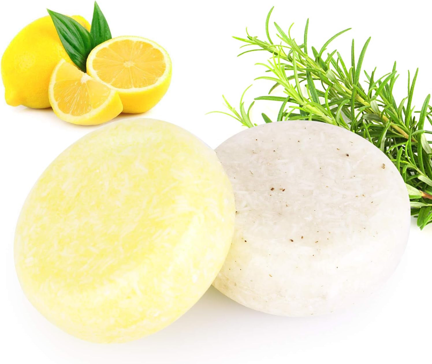 2PCS Hair Shampoo Bar, Jabón Para El Cabello (Rosemary + Limón) Varias Fragancias Plant Essence Shampoo Para Cabello Seco Y Dañado - 3.88 Oz