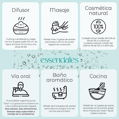 ESSENCIALES Aceite Esencial De Romero Alcanfor 10 Ml – 100% Puro Y Natural – Ideal Para Masaje Corporal, Aromaterapia Y Difusor
