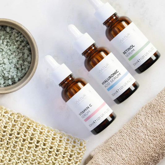 Pranaturals Kit De Sérums Faciales 3X30Ml - Ácido Hialurónico, Retinol Y Vitamina C - Borra Las Líneas Finas Y Las Arrugas, Enriquecido Con Aceites Y Vitaminas Naturales