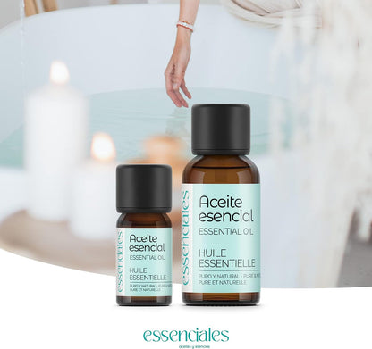ESSENCIALES Aceite Esencial De Romero Alcanfor 10 Ml – 100% Puro Y Natural – Ideal Para Masaje Corporal, Aromaterapia Y Difusor