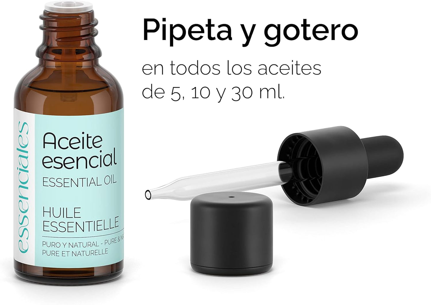 ESSENCIALES Aceite Esencial De Romero Alcanfor 10 Ml – 100% Puro Y Natural – Ideal Para Masaje Corporal, Aromaterapia Y Difusor