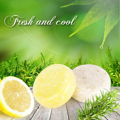 2PCS Hair Shampoo Bar, Jabón Para El Cabello (Rosemary + Limón) Varias Fragancias Plant Essence Shampoo Para Cabello Seco Y Dañado - 3.88 Oz