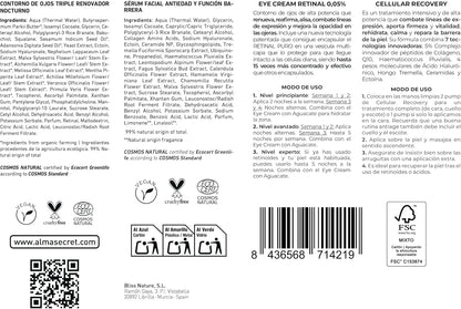 Pack Cofre Skin Care: Crema Contorno De Ojos De Aguacate, Té Verde Y Cafeína + Serum Facial Antiedad Cellular Recovery, Contorno De Ojos Y Serum Facial Para Todo Tipo De Pieles ECOCERT COSMOS NATURAL